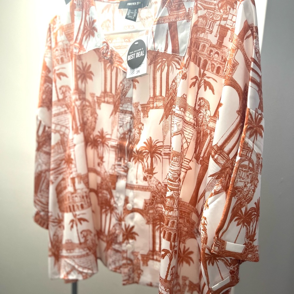 Satin button down crop top